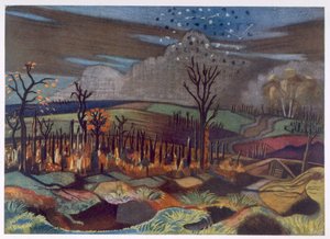 Walka powietrzna w Wytschaete, z brytyjskich artystów na froncie, kontynuacja frontu zachodniego, część trzecia, Paul Nash autorstwa Paul Nash