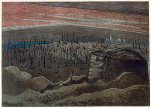 Sanctuary Wood, z brytyjskich artystów na froncie, kontynuacja frontu zachodniego, część trzecia, Paul Nash autorstwa Paul Nash