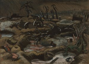 Pole Passchendaele, ok. 1917 r. (pióro i tusz, akwarela na papierze)