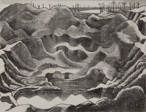 Krater kopalniany, Wzgórze 60, Pólnoc Ypres autorstwa Paul Nash