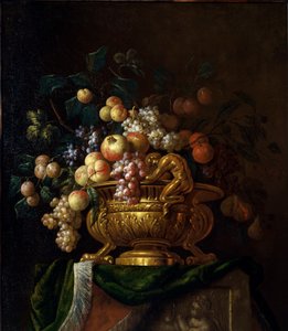 Martwa natura z wazonem i granatami. Obraz Paula Pillementa z XVII wieku. Rouen, Musee des Beaux Arts. autorstwa Paul Pillement