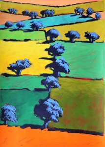 Black Moor, 2021 (akryl na papierze) autorstwa Paul Powis