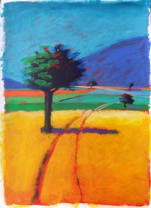 Blue Hill (akryl na karcie) autorstwa Paul Powis