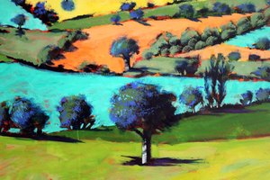 Coombe z bliska 2 (akryl na pokładzie) autorstwa Paul Powis