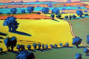 Cotswold Way z bliska (akryl na pokładzie) autorstwa Paul Powis
