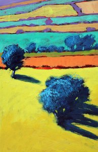 Cotswold Way z bliska 1 (akryl na pokładzie) autorstwa Paul Powis