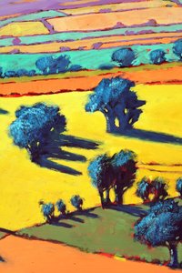 Cotswold Way z bliska 2 (akryl na pokładzie) autorstwa Paul Powis
