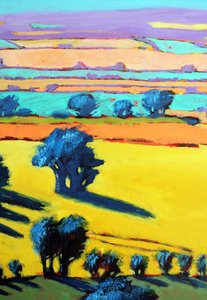 Cotswold Way z bliska 6 (akryl na pokładzie) autorstwa Paul Powis