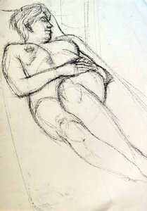 Rysunek z życia I, 2024 (conte na papierze) autorstwa Paul Powis