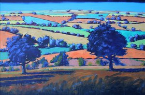 Teme Valley jesień (akryl na pokładzie) autorstwa Paul Powis
