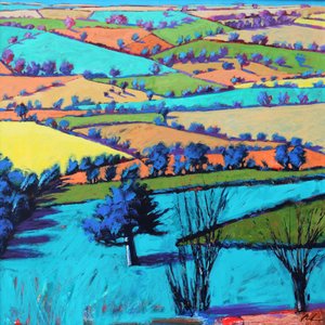 Teme Valley lato II (akryl na pokładzie) autorstwa Paul Powis