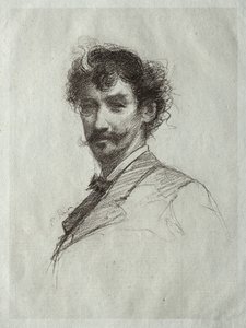 James McNeill Whistler z białym zamkiem i monoklem autorstwa Paul Rajon