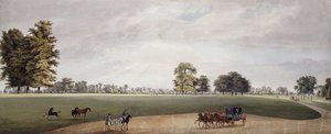 Powóz w parku w Luton witany przez jeźdźców i żrebiąt, autorstwa Paul Sandby