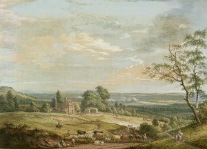 Widok z daleka na Maidstone, z Lower Bell Inn, Boxley Hill (gwasz na papierze) autorstwa Paul Sandby