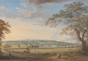 Widok na Vinters w Boxley w hrabstwie Kent, z papierniami Turkey pana Whatmana autorstwa Paul Sandby