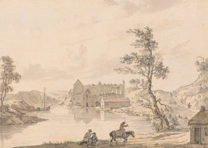 Opactwo Askeaton niedaleko Limerick w Irlandii nad rzeką Deel autorstwa Paul Sandby