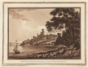 Zamek Benton, patrząc w dół Reach do Milford Haven autorstwa Paul Sandby