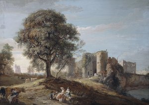 Zamek Chepstow, lata 90. XVIII w. autorstwa Paul Sandby