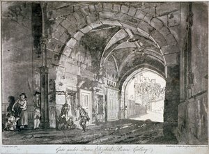 Brama pod Galerią Obrazów Królowej Elżbiety, Zamek Windsor, Berkshire, 1812 autorstwa Paul Sandby