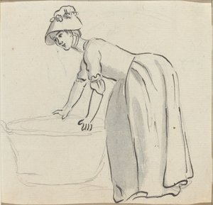 Dziewczyna z czepkiem w pracy [odbyt] autorstwa Paul Sandby