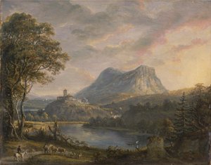 Krajobraz z jeziorem autorstwa Paul Sandby