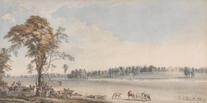 Północno-zachodni widok Wakefield Lodge w Whittlebury Forest, Northamptonshire autorstwa Paul Sandby
