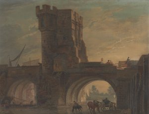 Stary most w Shrewsbury autorstwa Paul Sandby