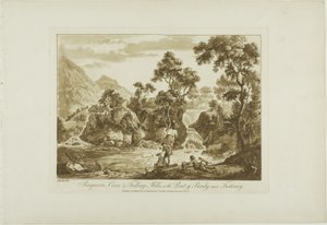 Pengeran Kukurydza i Foling Mills, z Pont y Pandy, w pobliżu Ffestiniog autorstwa Paul Sandby