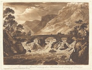 Pont-y-Pair nad rzeką Conway powyżej Llanrwst w hrabstwie Denbigh autorstwa Paul Sandby