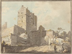 Zamek Roslin autorstwa Paul Sandby