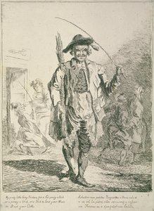 Sprzedawca kijów, Cries of London, 1760 autorstwa Paul Sandby