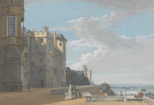 Północny taras, zamek Windsor, patrząc na zachód autorstwa Paul Sandby