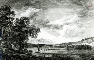 Widok na rzekę Hudson w Pakepsey autorstwa Paul Sandby