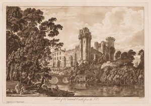 Widoki zamku Warwick: część zamku Warwick od południowego wschodu, 1776 r. autorstwa Paul Sandby