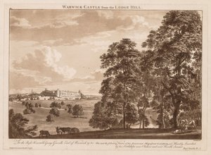 Widoki na zamek Warwick: Zamek Warwick z Lodge Hill autorstwa Paul Sandby