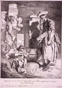 Kobieta z rzadkim pokazem, Cries of London, 1760 autorstwa Paul Sandby