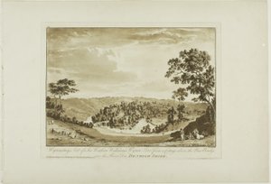 Wynnstay, siedziba Sir Watkina Williamsa Wynn Bart z domku nad Nowym Mostem nad rzeką Dee, Denbigh Shire autorstwa Paul Sandby