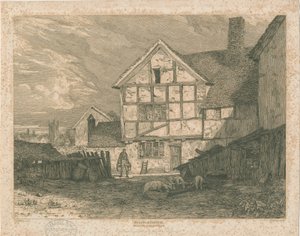 Wolverhampton - Ruiny domu szachulcowego: staloryt, bd [ok. 1815]