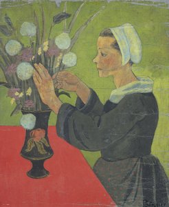 Bretonka z bukietem (Huelgoat) autorstwa Paul Sérusier