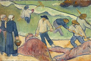 Mały pejzaż z rybakami, autorstwa Serusier, Paul (1864-1927). Olej na tekturze, ok. 1889. Wymiar : 21,9x33,2 cm. Staedtische Galerie im Staedelschen Kunstinstitut, Frankfurt nad Menem autorstwa Paul Sérusier