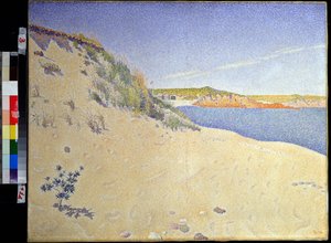 „Nad morzem w Saint Briac sur mer in Ille et villaine” (Plaża w Saint-Briac. Op. 212 (Sandy seashore)) Obraz Paula Signaca (1863-1935) 1890 Puentylizm Wymiary 65x81 cm Muzeum Pouchkine, Moskwa autorstwa Paul Signac