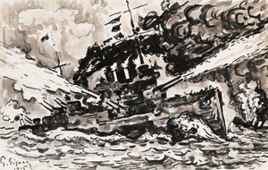 myśliwiec pancernika autorstwa Paul Signac