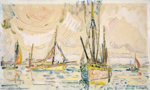 Łodzie rybackie w porcie Locmalo autorstwa Paul Signac