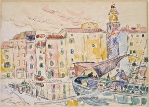 Z portu w Saint-Tropez autorstwa Paul Signac