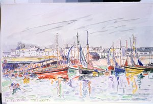 "La Turballe" Żaglówki w porcie La Turballe w Loire Atlantique. Akwarela Paula Signaca (1863-1935) 1930 Muzeum Puszkina, Moskwa autorstwa Paul Signac