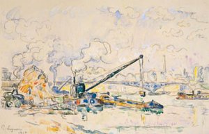 Most Mirabeau. Sandbunken autorstwa Paul Signac