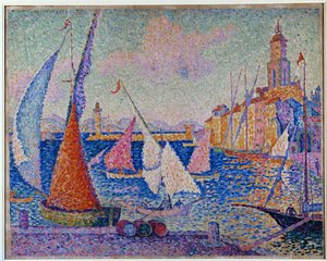 Le Quai. St. Tropez (olej na płótnie) autorstwa Paul Signac