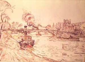 Paryż z Luwrem i Pont des Arts autorstwa Paul Signac