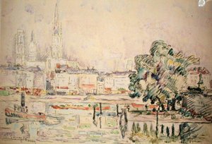 Rouen (akwarela na papierze) autorstwa Paul Signac