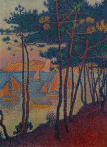 Żagle i sosny autorstwa Paul Signac